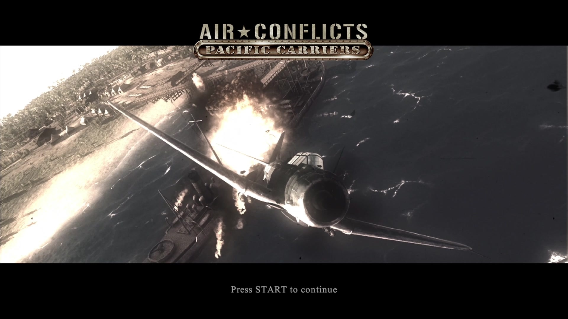 Air Conflicts: Pacific Carriers title screen for Xbox 360